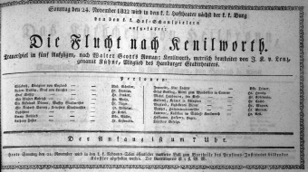Theaterzettel (Oper und Burgtheater in Wien) 18221124 Seite: 1