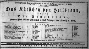 Theaterzettel (Oper und Burgtheater in Wien) 18221125 Seite: 1