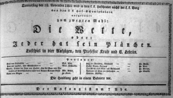 Theaterzettel (Oper und Burgtheater in Wien) 18221128 Seite: 1