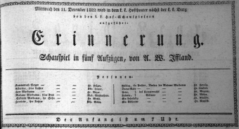 Theaterzettel (Oper und Burgtheater in Wien) 18221211 Seite: 1