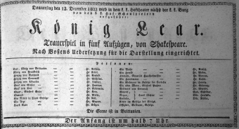 Theaterzettel (Oper und Burgtheater in Wien) 18221212 Seite: 1