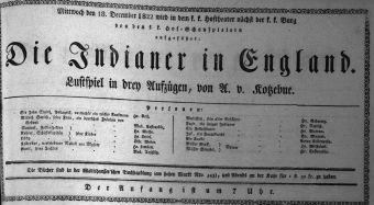 Theaterzettel (Oper und Burgtheater in Wien) 18221218 Seite: 1