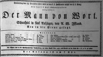 Theaterzettel (Oper und Burgtheater in Wien) 18221219 Seite: 1
