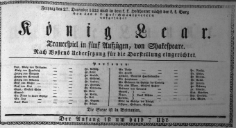 Theaterzettel (Oper und Burgtheater in Wien) 18221227 Seite: 1