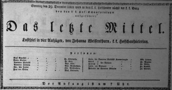 Theaterzettel (Oper und Burgtheater in Wien) 18221229 Seite: 1