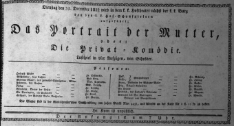 Theaterzettel (Oper und Burgtheater in Wien) 18221231 Seite: 1
