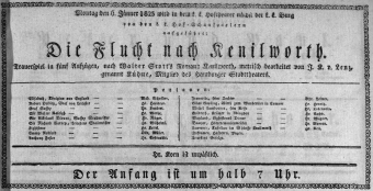 Theaterzettel (Oper und Burgtheater in Wien) 18230106 Seite: 1