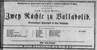 Theaterzettel (Oper und Burgtheater in Wien) 18230114 Seite: 1