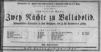 Theaterzettel (Oper und Burgtheater in Wien) 18230117 Seite: 1