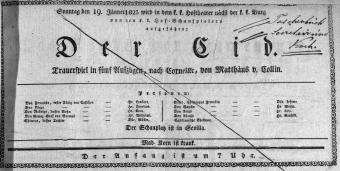 Theaterzettel (Oper und Burgtheater in Wien) 18230119 Seite: 1