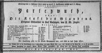 Theaterzettel (Oper und Burgtheater in Wien) 18230202 Seite: 1