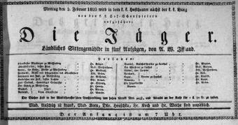 Theaterzettel (Oper und Burgtheater in Wien) 18230203 Seite: 1