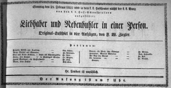 Theaterzettel (Oper und Burgtheater in Wien) 18230223 Seite: 1