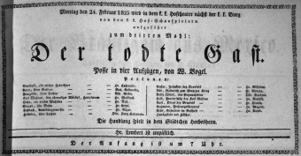 Theaterzettel (Oper und Burgtheater in Wien) 18230224 Seite: 1