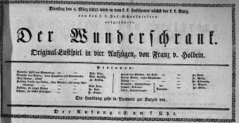 Theaterzettel (Oper und Burgtheater in Wien) 18230304 Seite: 1