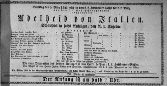 Theaterzettel (Oper und Burgtheater in Wien) 18230309 Seite: 1