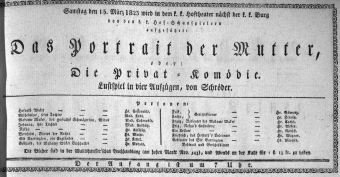 Theaterzettel (Oper und Burgtheater in Wien) 18230315 Seite: 1