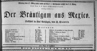 Theaterzettel (Oper und Burgtheater in Wien) 18230317 Seite: 1