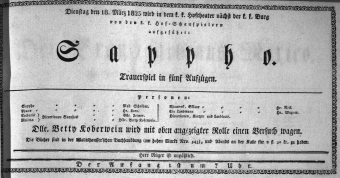 Theaterzettel (Oper und Burgtheater in Wien) 18230318 Seite: 1