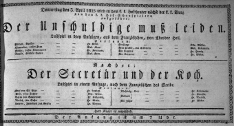 Theaterzettel (Oper und Burgtheater in Wien) 18230403 Seite: 1