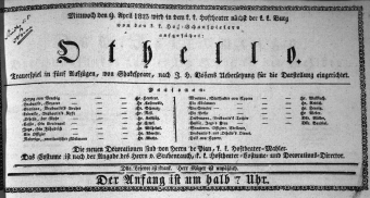 Theaterzettel (Oper und Burgtheater in Wien) 18230409 Seite: 1