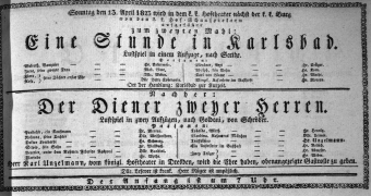 Theaterzettel (Oper und Burgtheater in Wien) 18230413 Seite: 1