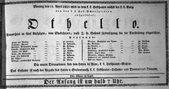 Theaterzettel (Oper und Burgtheater in Wien) 18230414 Seite: 1