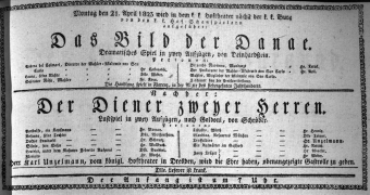 Theaterzettel (Oper und Burgtheater in Wien) 18230421 Seite: 1