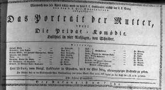 Theaterzettel (Oper und Burgtheater in Wien) 18230430 Seite: 1
