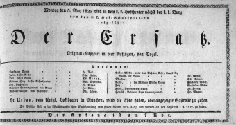 Theaterzettel (Oper und Burgtheater in Wien) 18230505 Seite: 1