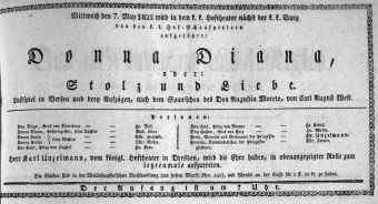 Theaterzettel (Oper und Burgtheater in Wien) 18230507 Seite: 1