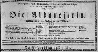 Theaterzettel (Oper und Burgtheater in Wien) 18230511 Seite: 1