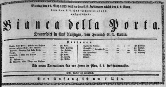 Theaterzettel (Oper und Burgtheater in Wien) 18230512 Seite: 1