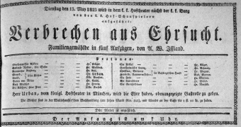 Theaterzettel (Oper und Burgtheater in Wien) 18230513 Seite: 1