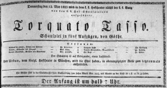 Theaterzettel (Oper und Burgtheater in Wien) 18230515 Seite: 1