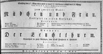 Theaterzettel (Oper und Burgtheater in Wien) 18230517 Seite: 1