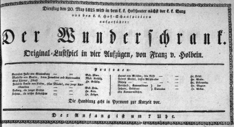 Theaterzettel (Oper und Burgtheater in Wien) 18230520 Seite: 1