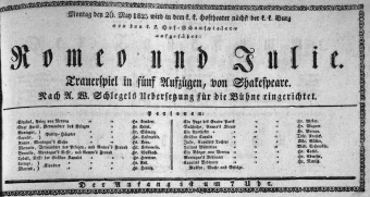 Theaterzettel (Oper und Burgtheater in Wien) 18230526 Seite: 1