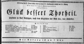 Theaterzettel (Oper und Burgtheater in Wien) 18230603 Seite: 1