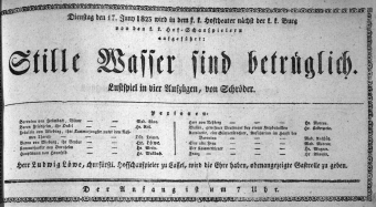 Theaterzettel (Oper und Burgtheater in Wien) 18230617 Seite: 1