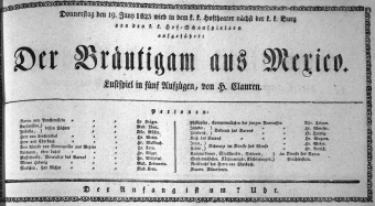 Theaterzettel (Oper und Burgtheater in Wien) 18230619 Seite: 1