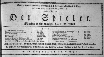 Theaterzettel (Oper und Burgtheater in Wien) 18230621 Seite: 1