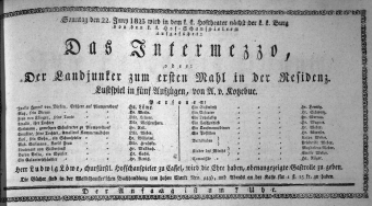Theaterzettel (Oper und Burgtheater in Wien) 18230622 Seite: 1
