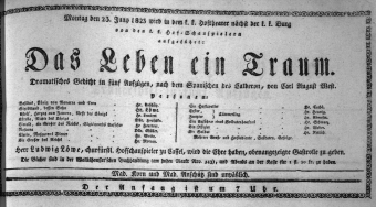 Theaterzettel (Oper und Burgtheater in Wien) 18230623 Seite: 1