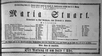Theaterzettel (Oper und Burgtheater in Wien) 18230626 Seite: 1