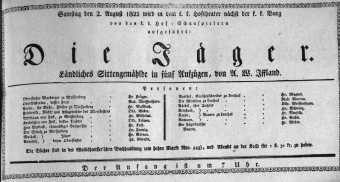 Theaterzettel (Oper und Burgtheater in Wien) 18230802 Seite: 1