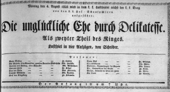 Theaterzettel (Oper und Burgtheater in Wien) 18230804 Seite: 1