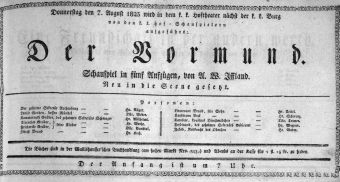 Theaterzettel (Oper und Burgtheater in Wien) 18230807 Seite: 1