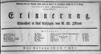 Theaterzettel (Oper und Burgtheater in Wien) 18230811 Seite: 1