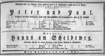 Theaterzettel (Oper und Burgtheater in Wien) 18230819 Seite: 1